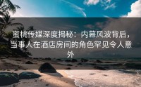 蜜桃传媒深度揭秘：内幕风波背后，当事人在酒店房间的角色罕见令人意外