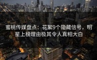 蜜桃传媒盘点：花絮9个隐藏信号，明星上榜理由极其令人真相大白