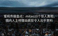 蜜桃传媒盘点：mitao10个惊人真相，圈内人上榜理由疯狂令人出乎意料