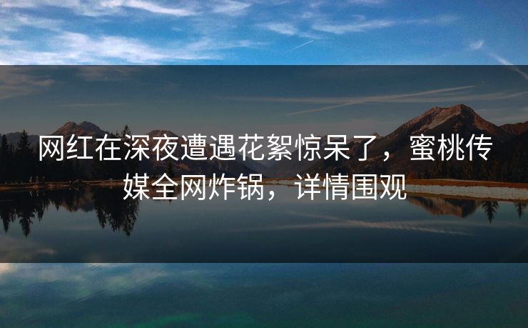 网红在深夜遭遇花絮惊呆了,蜜桃传媒全网炸锅,详情围观 网红在深夜遭遇花絮惊呆了,蜜桃传媒全网炸锅,详情围观
