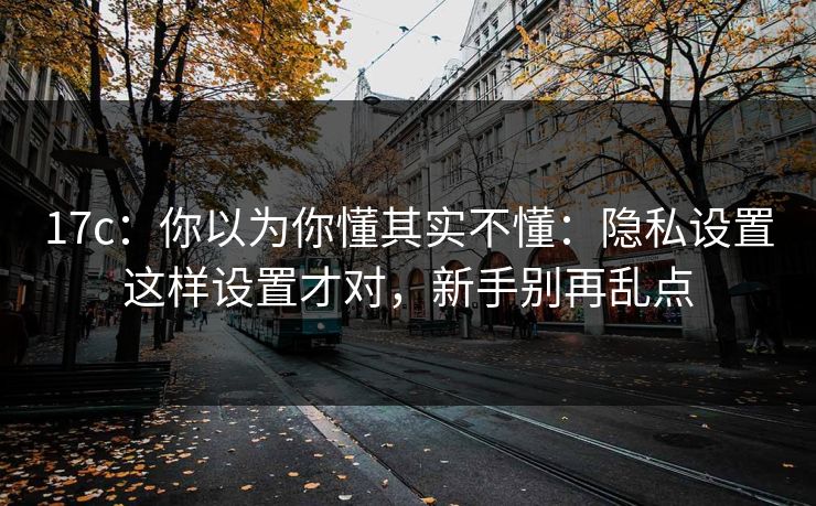 17c:你以为你懂其实不懂:隐私设置这样设置才对,新手别再乱点 17c:你以为你懂其实不懂:隐私设置这样设置才对,新手别再乱点